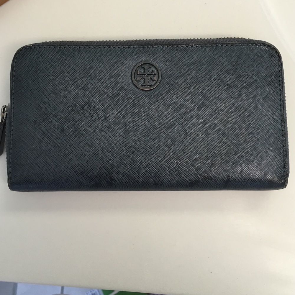 Metallic Saffiano leather Tory Burch Wallet